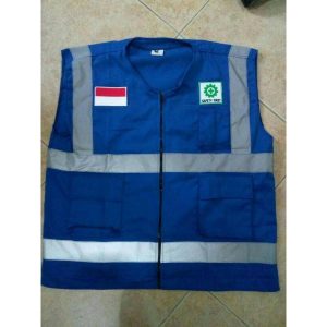 Rompi safety bahan drill K3+Logo