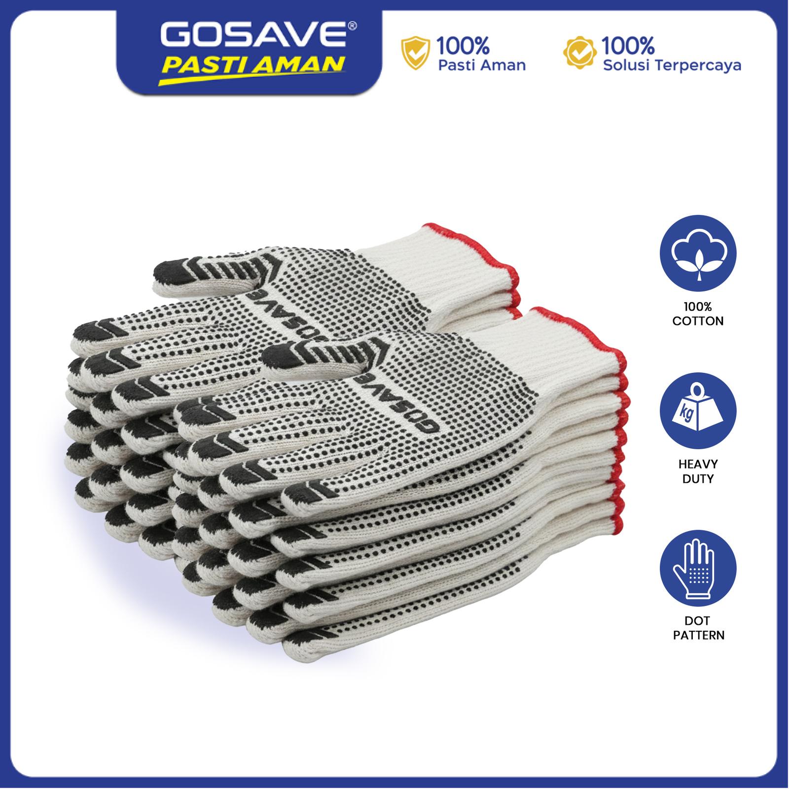GOSAVE Gloves Dotting Elastis Anti Slip (1 Lusin) - BLACK