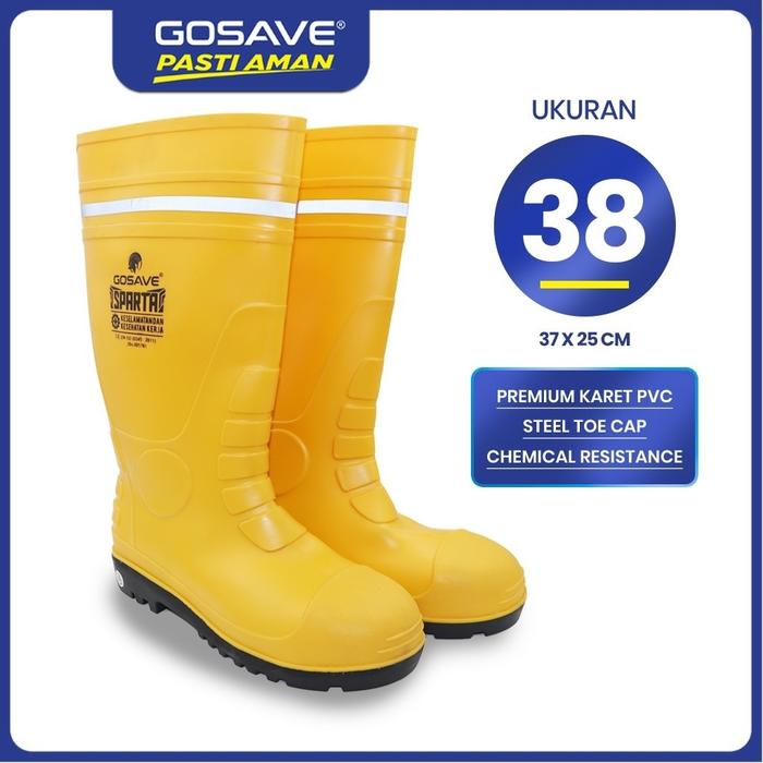 GOSAVE Sepatu Boot Safety Sparta PVC Kuning