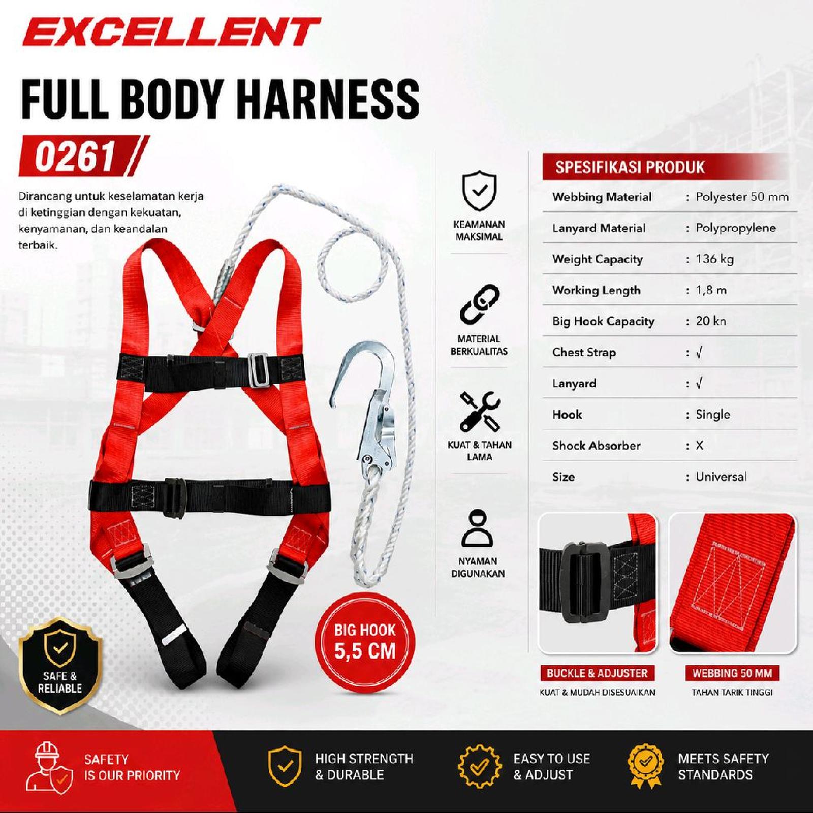 Body Harness Safety Excellent Single Hook 0261