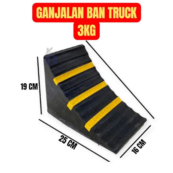 RUBBER WHEEL CHOCK KARET GANJALAN BAN 3 KG