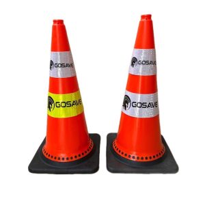 Traffic Cone Rubber Tapak Hitam 75cm GOSAVE