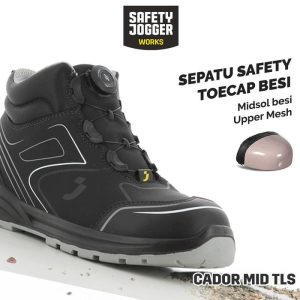 Sepatu Safety Jogger CADOR S3 Mid TLS sekaligus kenyamanan sepanjang hari, sepatu ini cocok untuk lingkungan kerja dinamis, baik indoor maupun outdoor.